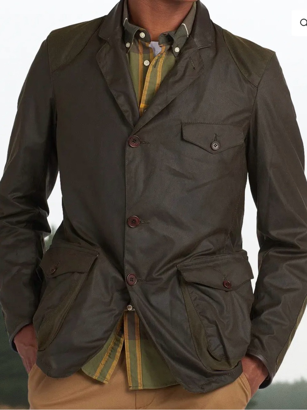 NEW w Tags Men’s Barbour Beacon Field Jacket Olive Brown